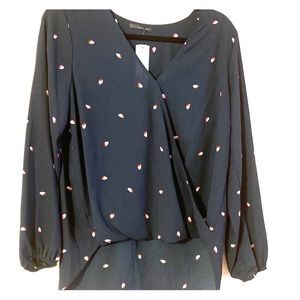 Navy Graphic blouse